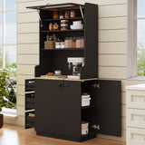 Pantry Cabinet With Hydraulic Flip Top And USB Charging Port