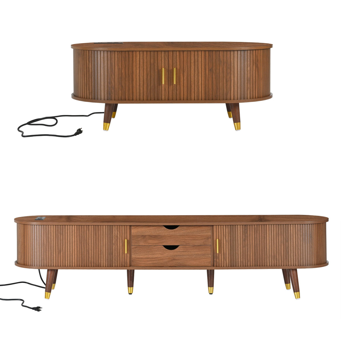 TV Stand & Coffee Table Set With Charging Station