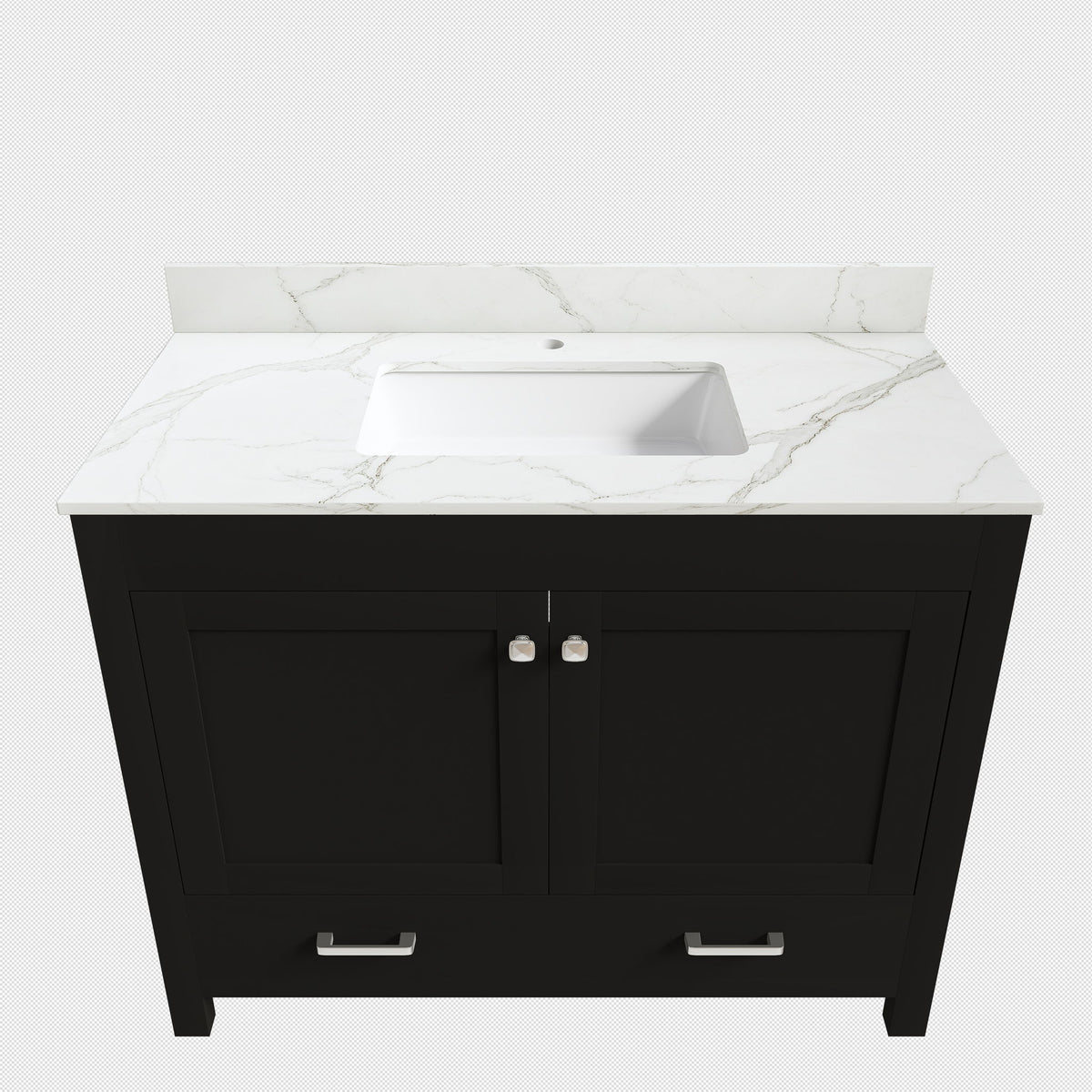 Bathroom Vanity Set, Fluted Cabinet, Soft Close Doors & Drawers - Black