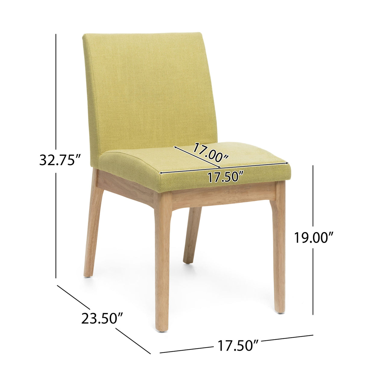 Contemporary Fabric Comfort Dining Chairs (Set of 2)