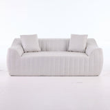 Oversized 2 Seater Loveseat With 2 Decor Throw Pillows, Deep Seat Sofa For Living Rooms