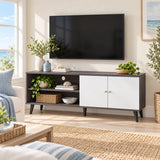 Amidon - TV Stand, With 2 Storage Shelves And 1 Cabinet