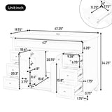 Bathroom Vanity Cabinet Only, 6 Soft Close Drawers & Double Doors With 2 Tier Shelves - White