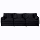 Modern Oversized Deep Seat Sectional Sofa With Pillows