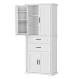 Storage Cabinet With Adjustable Shelves, 2 Drawers, Doors