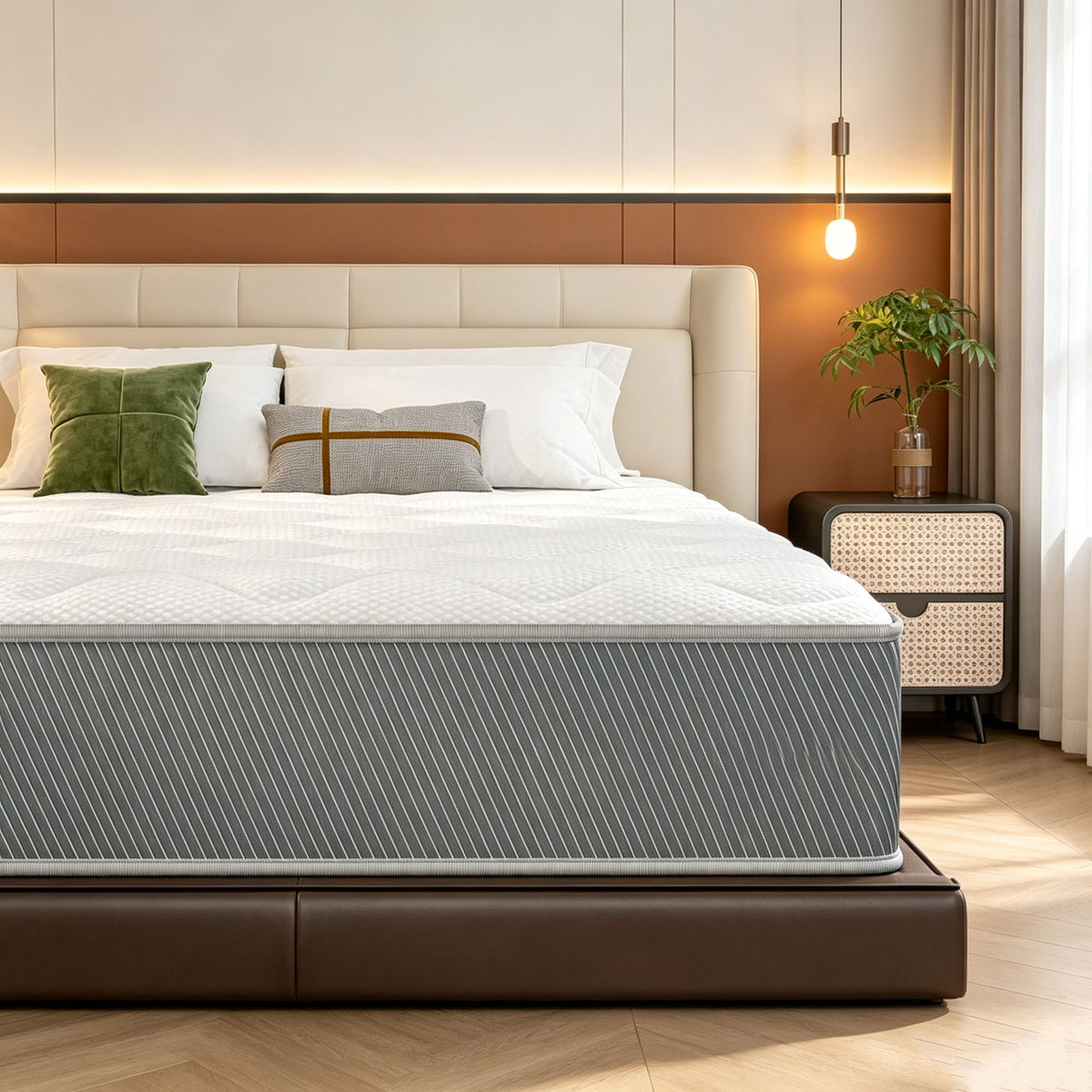 12" Hybrid Mattress With Individual Pocket Coils, Memory Foam