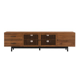 TV Stand, Media Console With 2 Drawers, Soft Closing Hinges, Adjustable Shelves - Walnut