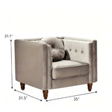 Chesterfield Accent Tufted Square Arm Side Chair