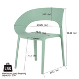 4 Piece Set Of Color Block Designed Single Chairs With Long Table - Haze Green / White