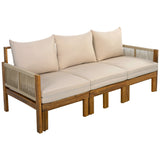 Outdoor 3 Seat Patio Sunbed