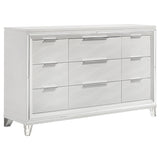 9 Drawer Dresser Cabinet With Picture Framed Fronts - White