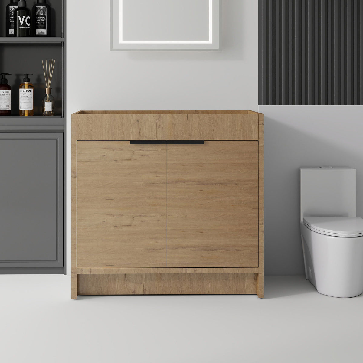 Freestanding Bathroom Vanity Cabinet With Soft Close Doors, Cabinet Only