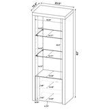 Lance - 3 Shelf Media Tower With Shelves And Hidden Cabinet - Gloss White