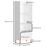 4 Tier Bookcase, Book Display With Safety Restraint, Storage Cabinet For Playroom - White