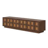 Media Console TV Stand With 6 Drawers & 2 Cabinets - Walnut