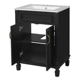 Bathroom Vanity With Top Sink, Cabinet With 2 Soft Closing Doors