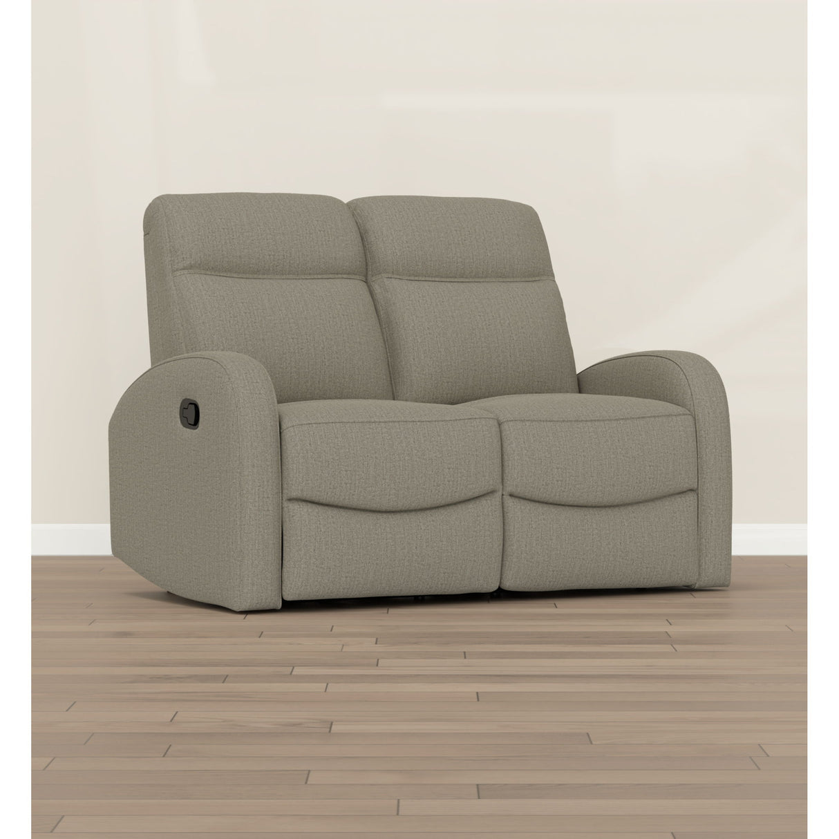 Manual Reclining Loveseat With Dual Seating Support For Living Room