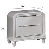 Nightstand With 2 Drawers Bedside Table - White