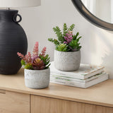 Artificial Succulent, Table Decor (Set of 2) - Green / Gray - Plastic