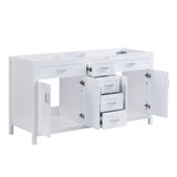 Bathroom Vanity Cabinet Only, Soft Close Doors & Drawers, 4 Drawers & 2 Double Door Cabinets - White