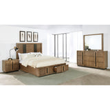 Moraga - 4 Piece Queen Bedroom Set With Fluted Headboard - Ash Brown