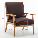 Wide Arm Chair - Brown
