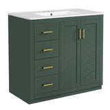 Bathroom Vanity With Sink Combo, Storage Cabinet, Freestanding Set With 3 Drawers & Soft Closing Doors