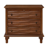 Nightstand With Charging Station, Bedside Table, 3 Drawers, USB And Type - C Ports