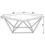 Orion - Coffee Table With Leg Geometric Design - White