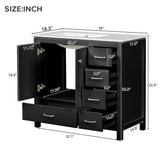 Bathroom Vanity With Sink Combo, 2 Soft Close Doors And 5 Drawers
