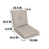 High Back Patio Chair Cushions For Garden (Set of 2)
