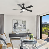 45" Ceiling Fan With DC Motor Smart App Control Quiet Reversible Operation Dimmable Lighting And Timer
