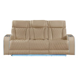Electra - Power Reclining Sofa With Power Headrests, Drop Down Table, Reading Light, Massage, LED Lighting And USB Control