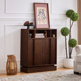Fluted Sideboard Buffet Cabinet With 2 Doors And Adjustable Shelf, Storage Cabinet For Entryway