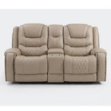 Power Motion Reclining Loveseat With Console Adjustable Headrest Cup Holders - Toffee
