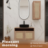 Bathroom Vanity With Art Sink And Side Cabinet, Float Mounting Design