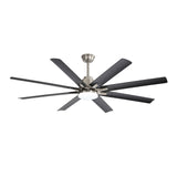 66" Low Profile Ceiling Fan With Dimmable LED Lights, 6 Speed Reversible DC Motor For Indoor - Brushed Nickel