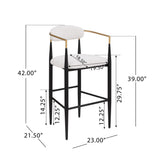 Upholstered Bar Stools With Backs For Kitchen Island (Set of 2) - Beige