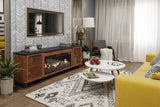 Fireplace TV Stand Console For TVs Up To 100" - Black / Bourbon