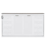 Murphy Bed With LED Light, Foldable Wall Bed Cabinet