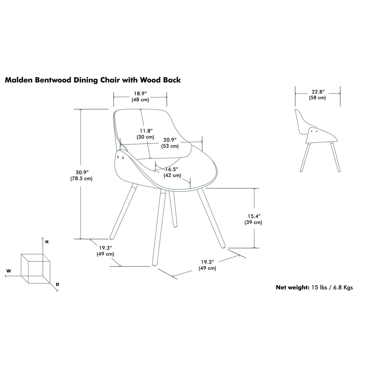 Malden - Bentwood Upholstered Dining Chair With Wood Back