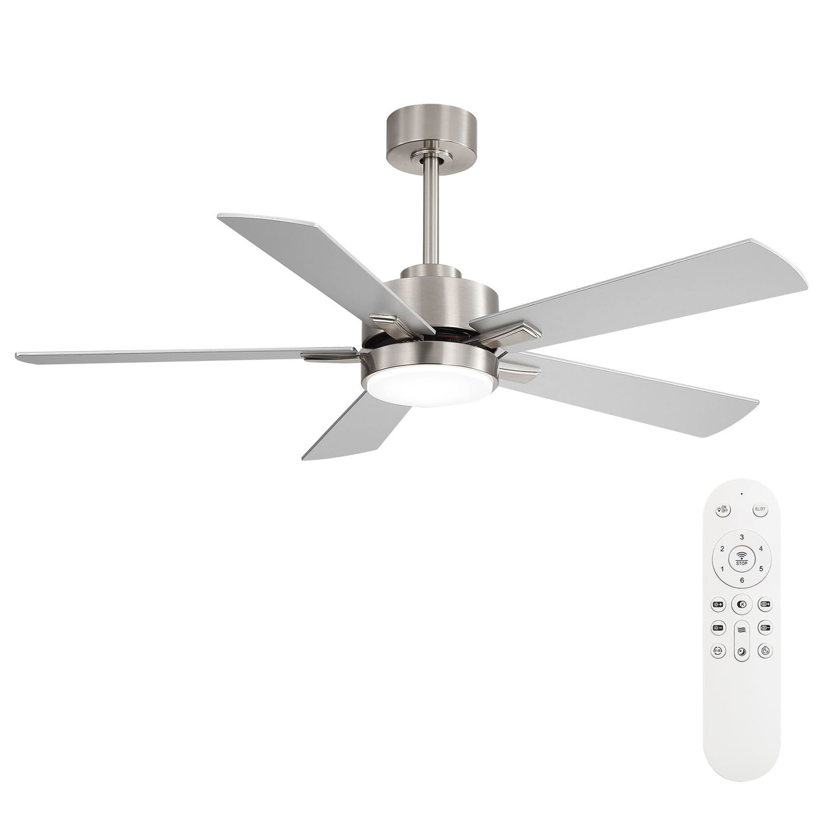 Reversible DC Motor Ceiling Fan With Dimmable LED Light For Living Room