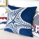 Seastar Starfish Pillow With Hidden Zipper (Set of 2) - Indigo