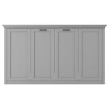 Twin Size Murphy Bed With Cabinet Storage - Gray