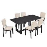 Dining Table Set, Rectangular Kitchen Table With Upholstered Chairs