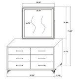 Malcolm - 6 Drawer Dresser With Mirror - White