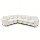 Modular L - Shaped Sectional Sofa 6 Seater 4 Piece Couch With Chaise