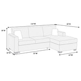 Sectional Sofa Set With Reversible Chaise, Living Room Furniture