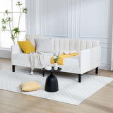 Elena - Boucle Upholstered Daybed, Ribbed Tufted Backrest
