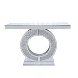 O - Shaped Console Table For Living Room - Silver
